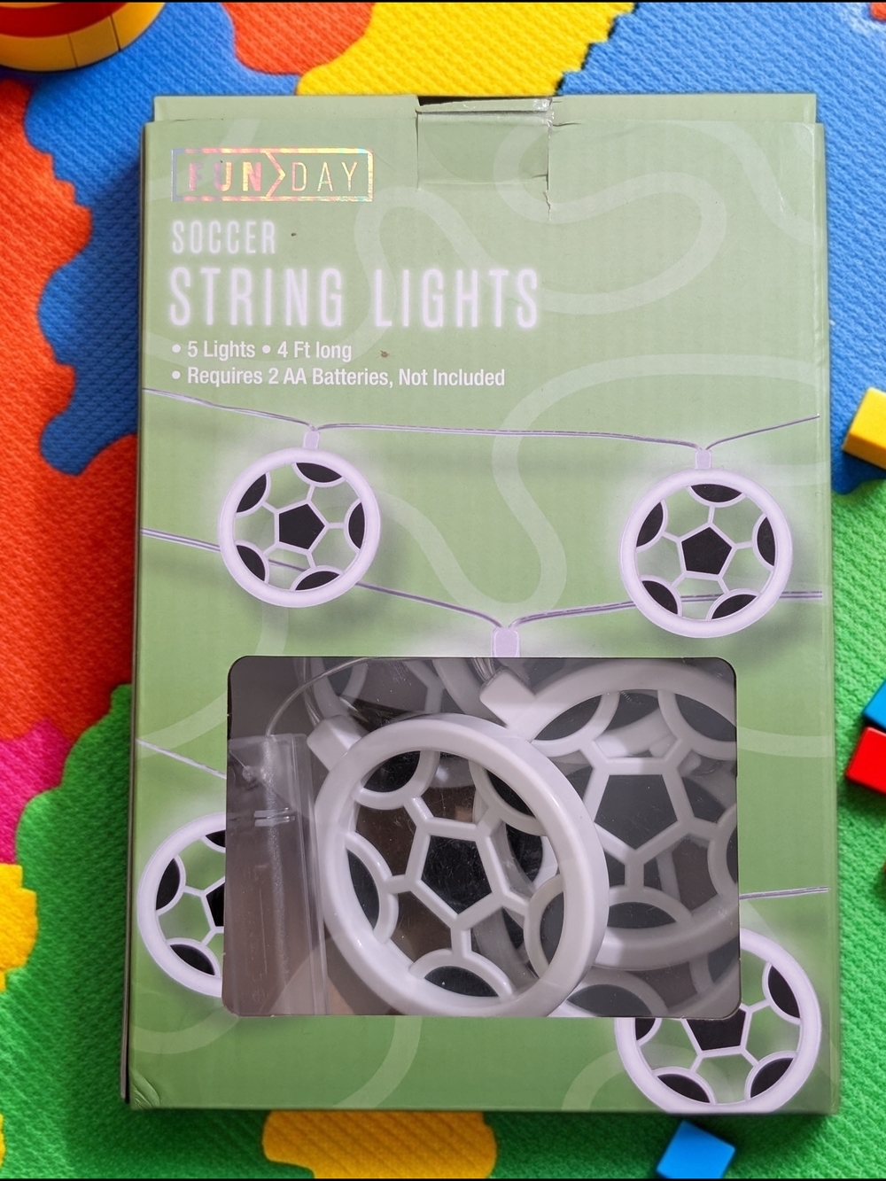 Funday Soccer String Lights - White Soccer Ball Garlands
